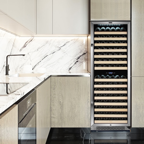 Whynter Built-in Stainless Steel Dual Zone Compressor Wine Refrigerator - BWR-1642DZ