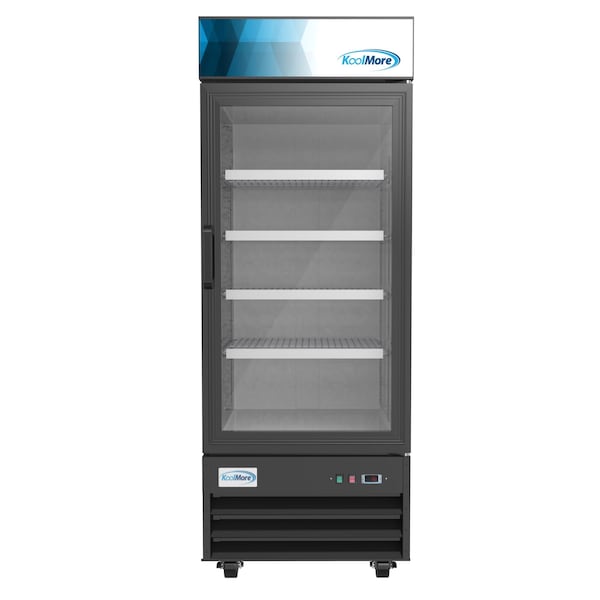 Koolmore 29" Commercial Glass 1 Door Display Refrigerator Merchandiser-Upright Beverage Cooler w\LED Lighting - MDR-1GD-23C