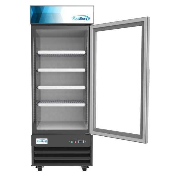 Koolmore 29" Commercial Glass 1 Door Display Refrigerator Merchandiser-Upright Beverage Cooler w\LED Lighting - MDR-1GD-23C
