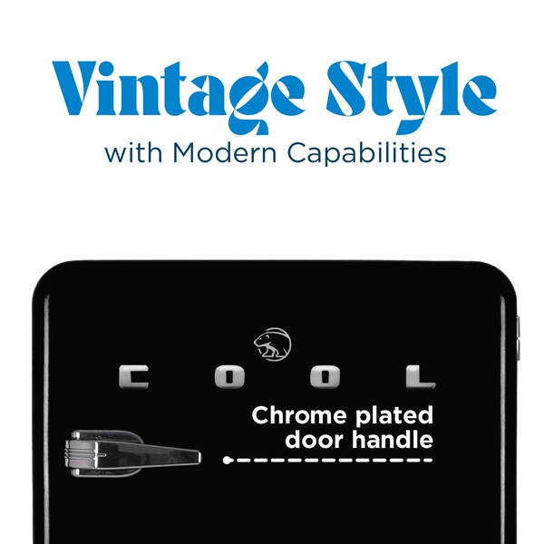 Commercial Cool Retro 1.6 cu. ft. Freestanding Mini Fridge with Freezer - CCRR16HB