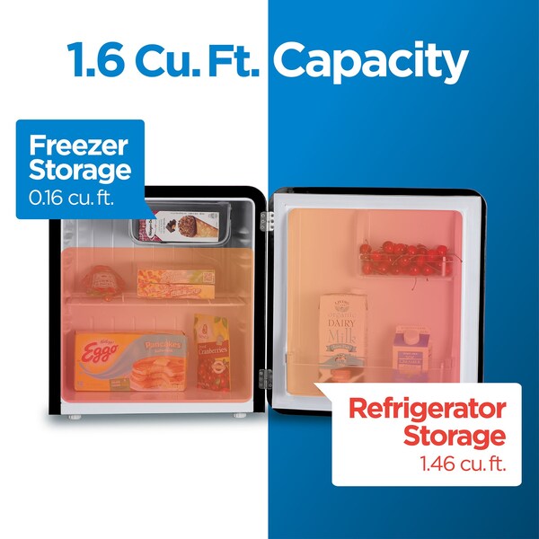 Commercial Cool Retro 1.6 cu. ft. Freestanding Mini Fridge with Freezer - CCRR16HB