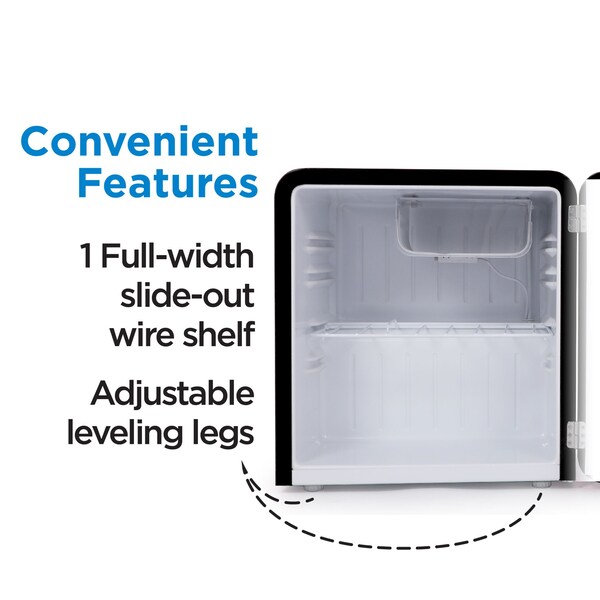 Commercial Cool Retro 1.6 cu. ft. Freestanding Mini Fridge with Freezer - CCRR16HB