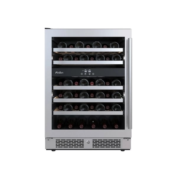 Avallon 24 Inch Wide 45 Bottle Capacity Dual Zone Wine Cooler with Left Swing Door - AWC242DZLH