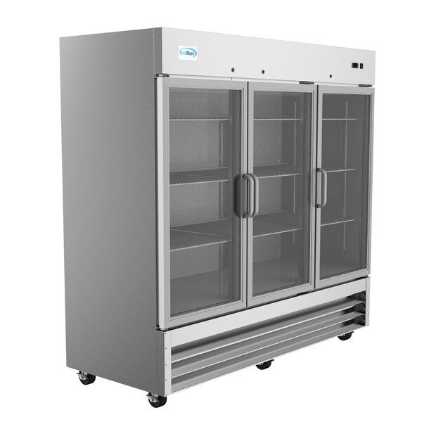 Koolmore 81" 3 Glass Door Commercial Reach-In Refrigerator Cooler with LED lighting - RIR-3D-GD