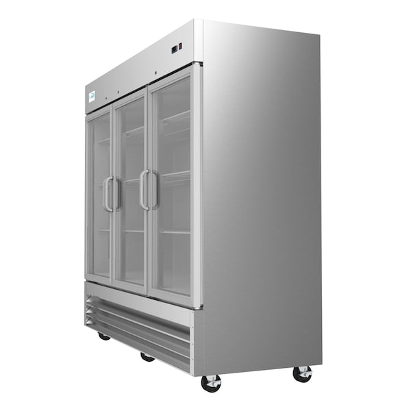 Koolmore 81" 3 Glass Door Commercial Reach-In Refrigerator Cooler with LED lighting - RIR-3D-GD