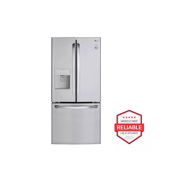 Almo Energy Star 22 cu. ft. French Door Refrigerator, Water Dispenser, 30-inch Wide - Bottom Freezer - LFDS22520S