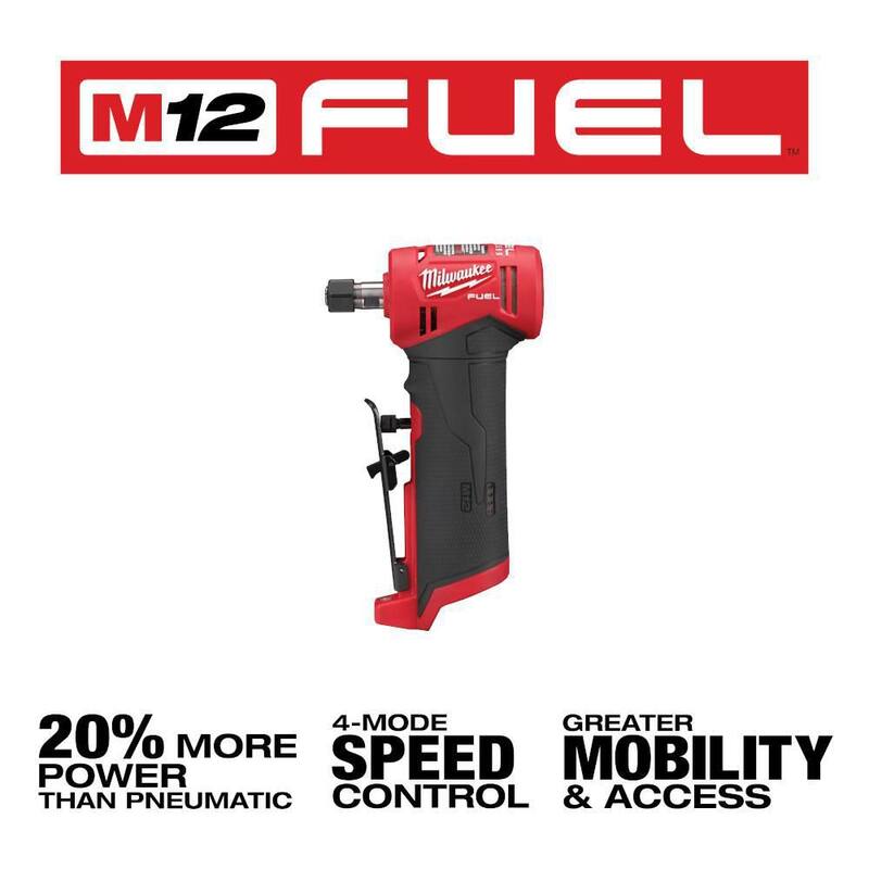 Esmeriladora recta angular inalámbrica Milwaukee M12 FUEL de 12V de iones de litio sin escobillas de 1/4 de pulgada con paquete de baterías XC de 4.0 Ah y kit de inicio - 2485-20-48-59-2440.