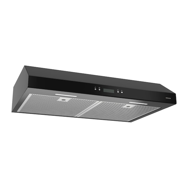 Almo Broan Glacier 30-Inch Black Convertible Under-Cabinet LED Range Hood - BCDJ130BL