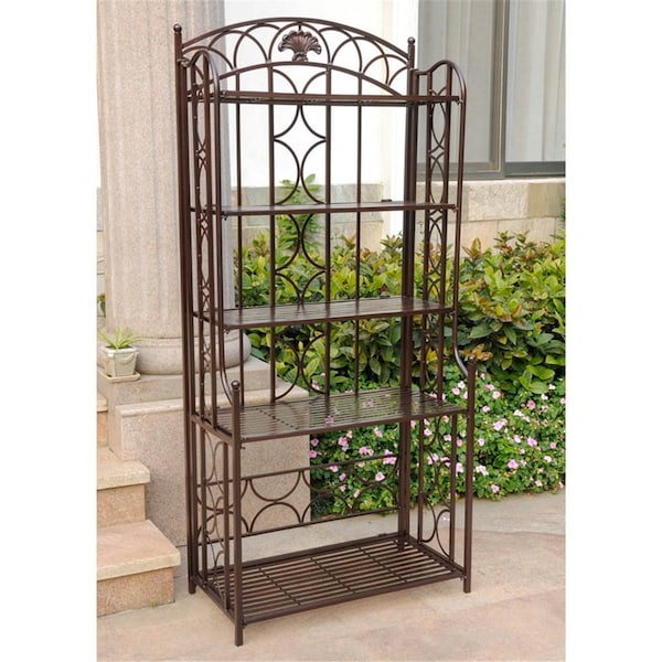 International Caravan 5-Tier Iron Bakers Rack, Bronze - 3441-HD-BZ