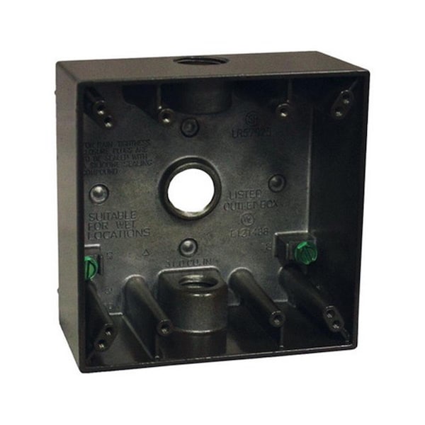 Gizmo 14350BR Square Brown Aluminum 2 Gang Box - GI3319550