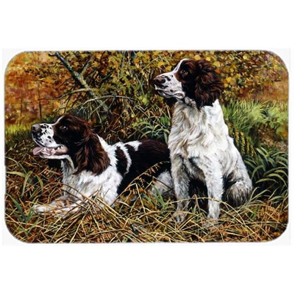 Carolines Treasures Carolines Treasures HMHE0002LCB Two Springer Spaniels in the Grasses Glass Large Cutting Board - HMHE0002LCB