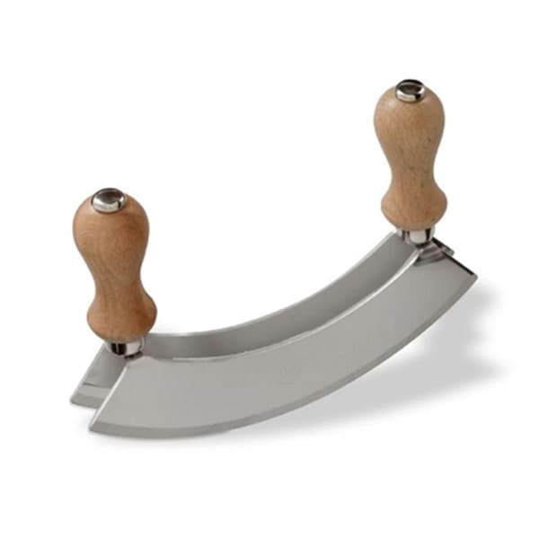 Commander In Chef Dual Bladed Mezzaluna with Wooden Handles - CO2974507