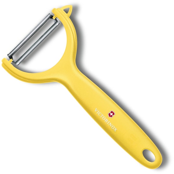 Swiss Army Brands 2024 Victorinox Kitchen Specialty Knives & Tools Peelers Universal Micro-Serrated Yellow Packaged - VIC-7.6079.8