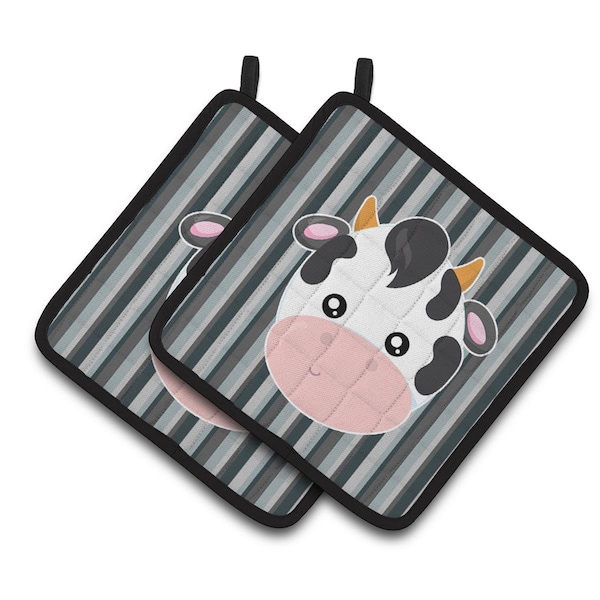 Carolines Treasures Cow Face Pair of Pot Holders - BB6926PTHD