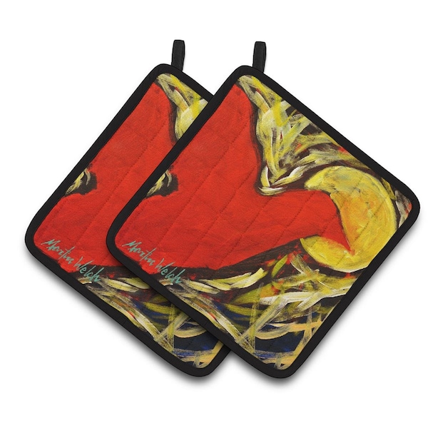 Carolines Treasures Crow at Midnight Pair of Pot Holders - MW1323PTHD