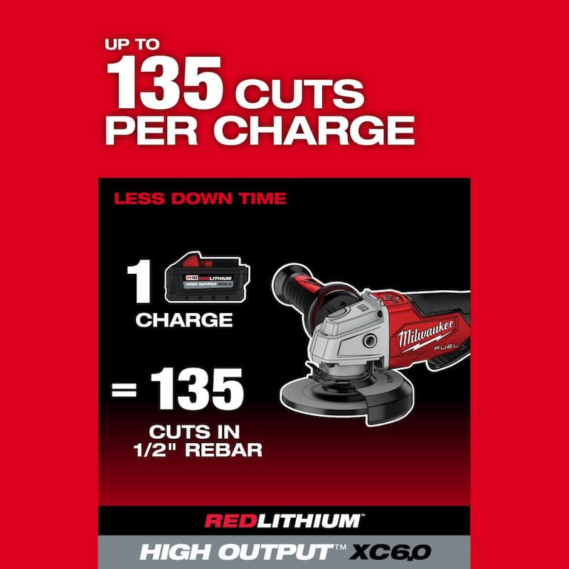 Esmeriladora inalámbrica sin escobillas Milwaukee M18 FUEL 18V de 4-1/2 in./5 in. con interruptor de paleta (solo herramienta) - 2880-20