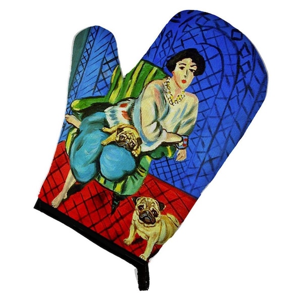 Carolines Treasures Lady with Her Fawn Pug Oven Mitt - 7072OVMT