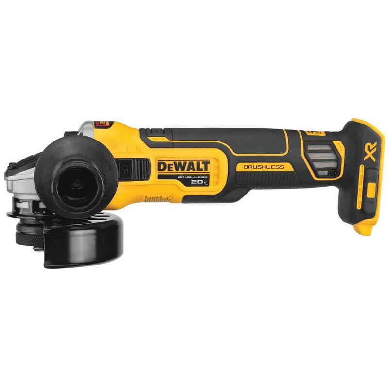 DEWALT 20V MAX XR Amoladora angular pequeña inalámbrica sin escobillas de 4.5 pulgadas con interruptor deslizante y freno antibloqueo (solo herramienta) - DCG405B
