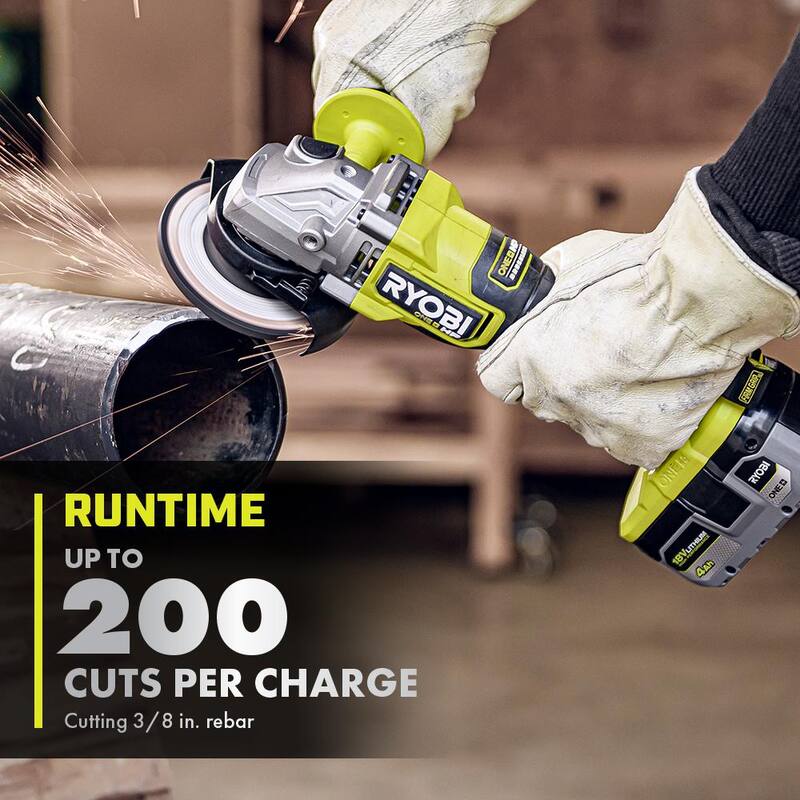 RYOBI ONE+ HP 18V Amoladora Angular Inalámbrica Brushless de 4-1/2 pulgadas (Herramienta sola) - PBLAG01B