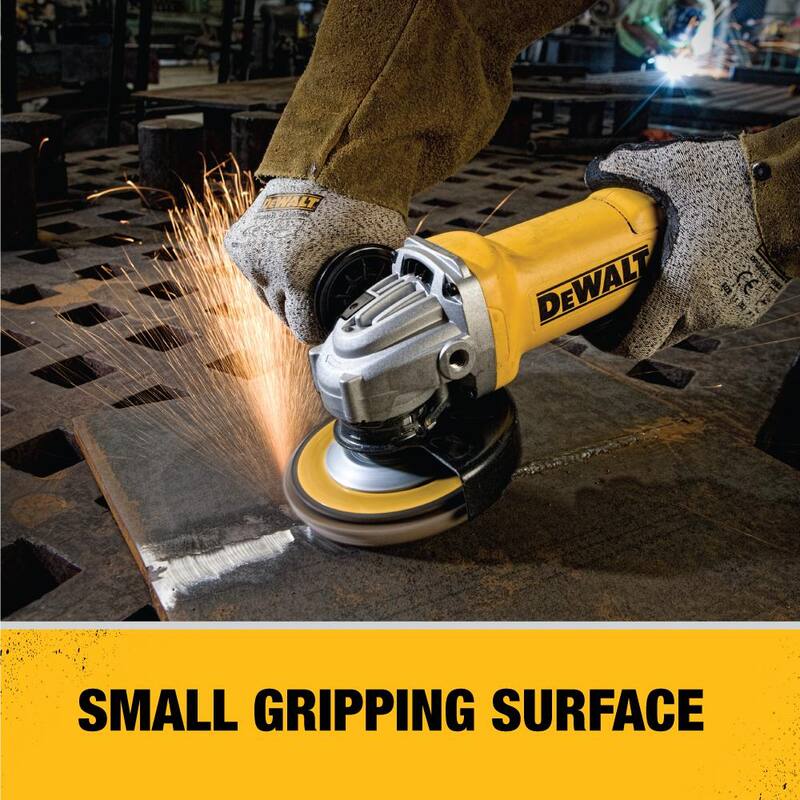 Amoladora angular pequeña con cable de 11 amperes DEWALT de 4.5 pulgadas - DWE402W