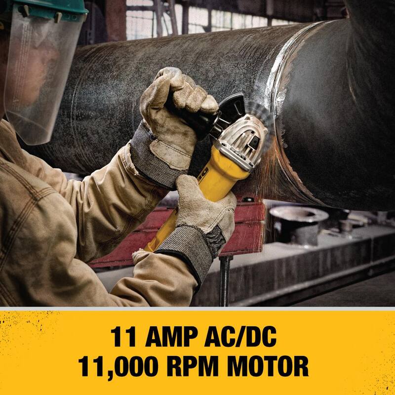 Amoladora angular pequeña con cable de 11 amperes DEWALT de 4.5 pulgadas - DWE402W