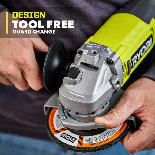 RYOBI ONE+ Amoladora angular inalámbrica de 18V de 4-1/2 pulgadas (Herramienta solamente) - PCL445B