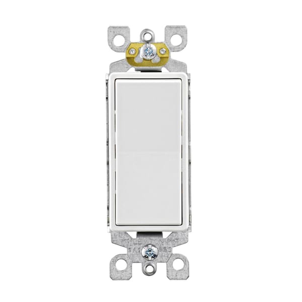 Leviton Decora Interruptor basculante blanco de tres polos y tres vías de 15 amperios, paquete de 10 - 3002796.