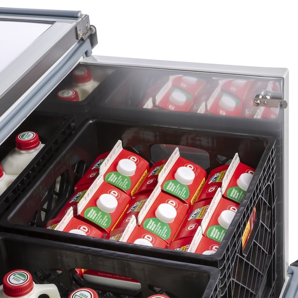 Maxx Cold Milk Cooler, 34 in.W, Stores up to 8 13 in. Milk Crates, in Stainless Steel - MXMC34HC