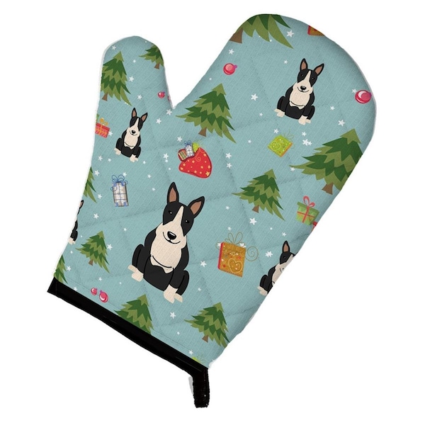 Carolines Treasures Christmas Bull Terrier Black and White Oven Mitt - BB4793OVMT