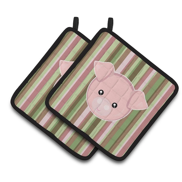 Carolines Treasures Pig Face Pair of Pot Holders - BB6930PTHD