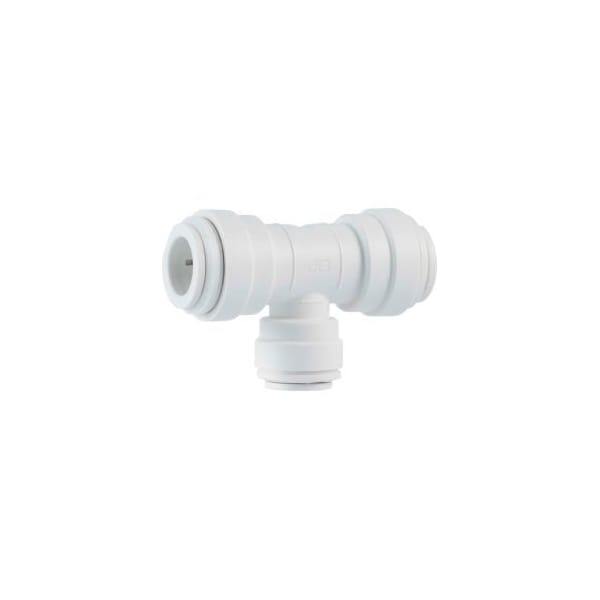 Reliance Worldwide John Guest 1/2'' x 1/2'' x 3/8'' Polypropylene Reducing Tee - Pack of 10 - PP301612W