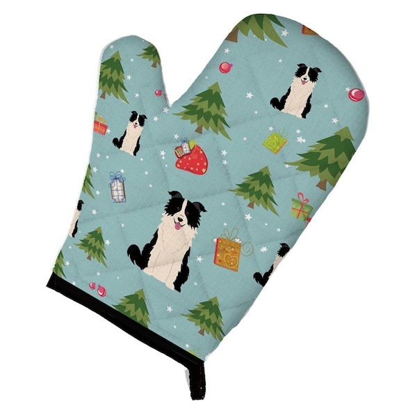 Carolines Treasures Christmas Border Collie Black and White Oven Mitt - BB4778OVMT