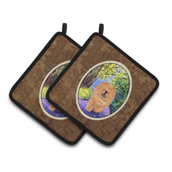 Carolines Treasures Chow Chow Pair of Pot Holders, 7.5 x 3 x 7.5 in. - SS7003PTHD