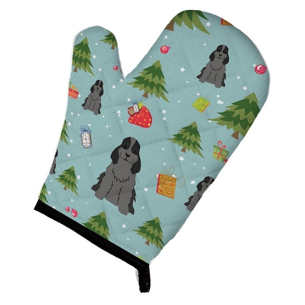 Carolines Treasures Christmas Cocker Spaniel Black Oven Mitt - BB4752OVMT