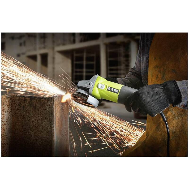Amoladora angular con cable de 5.5 amperes y 4-1/2 pulgadas RYOBI - AG4031G