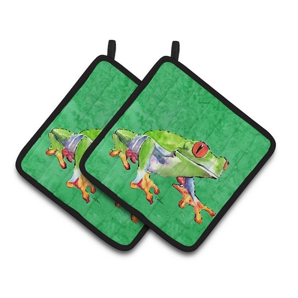 Carolines Treasures Frog Pair of Pot Holders, 7.5 x 3 x 7.5 in. - 8688PTHD