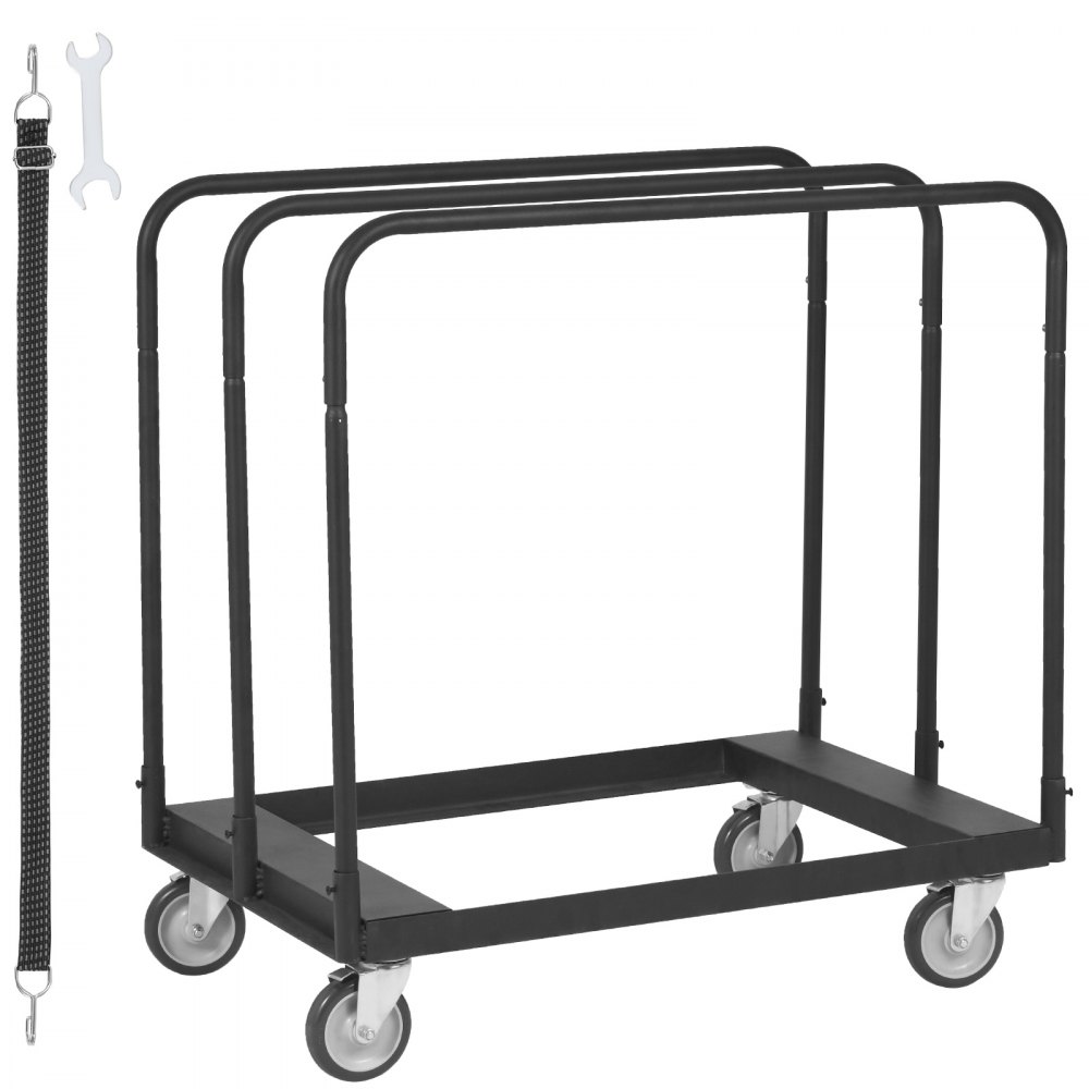 VEVOR Drywall Cart, 1500 LBS Panel Dolly Cart with 36.02" x 24.02" Deck and 5" Swivel Wheels, Heavy-Duty Drywall Sheet Cart, Handling Wall Panel, Sheetrock, Lumber, for Garage, Home, Warehouse - BLTCSGS00000TGDDOV0