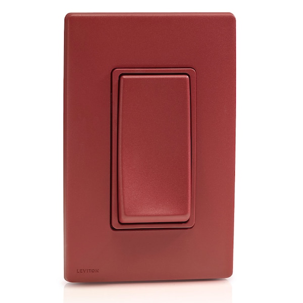 Interruptor basculante Leviton RENU 15A 3 vías ROJO DELICIOSO - RE153-RE