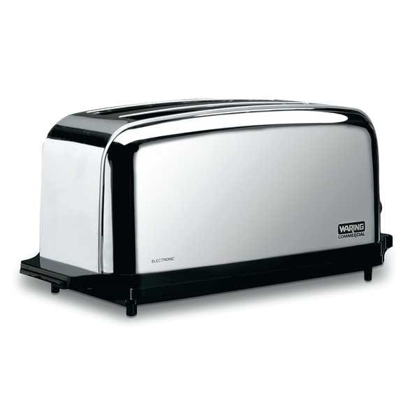Waring Commercial 18-1/2" 4 Slot Stainless Steel Commercial Toaster - WCT704