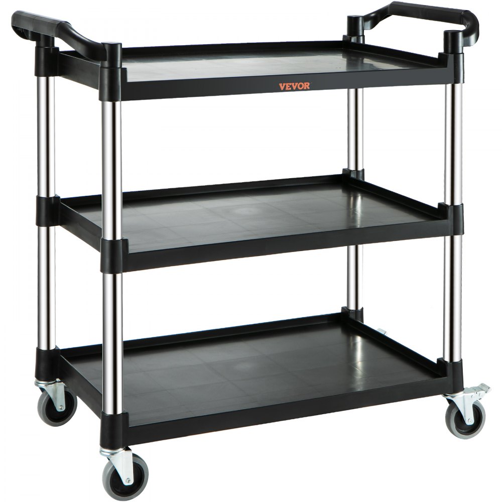 VEVOR Utility Service Cart with Wheels 3-Tier Food Service Cart 220lbs Capacity - FW101X49X98CMTXSBV0