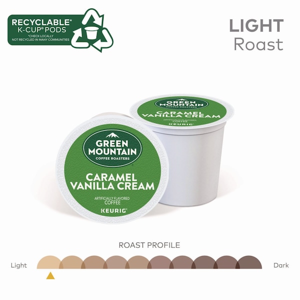 Green Mountain Coffee Caramel Vanilla Cream Coffee K-Cups, PK24 PK - 6700