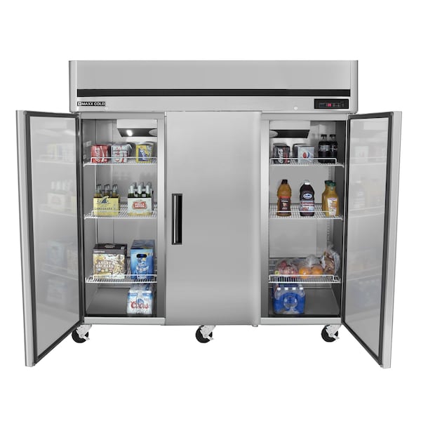 Maxx Cold Reach-In Refrigerator, Triple Door, Top Mount 66.7 CUFT - MCRT-72FD