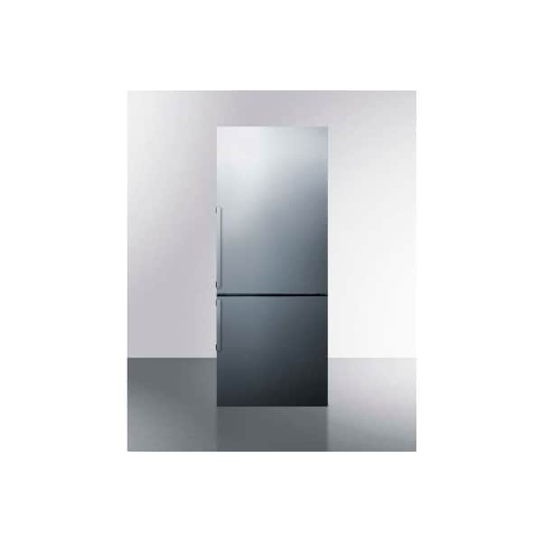 Summit Appliance Div. Summit-Energy Star Counter Depth Bottom Refrigerator-Freezer, Stainless Steel, 27-1/4" W - FFBF286SS