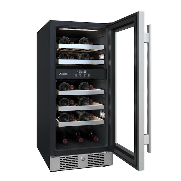 Avallon 15 Inch Wide 23 Bottle Capacity Dual Zone Wine Cooler with Right Swing Door - AWC152DZRH