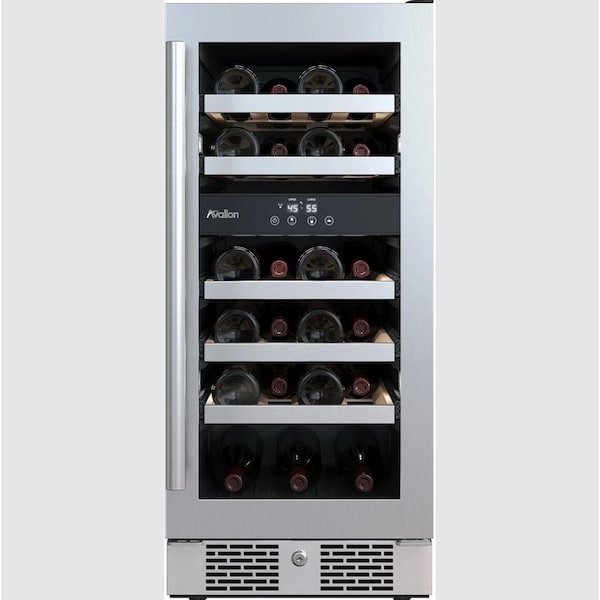 Avallon 15 Inch Wide 23 Bottle Capacity Dual Zone Wine Cooler with Right Swing Door - AWC152DZRH