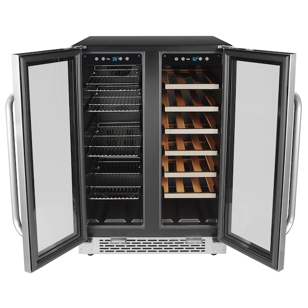 Whynter 24″ Built-In French Door Dual Zone Wine Refrigerator/Beverage Center - BWB-2060FDS