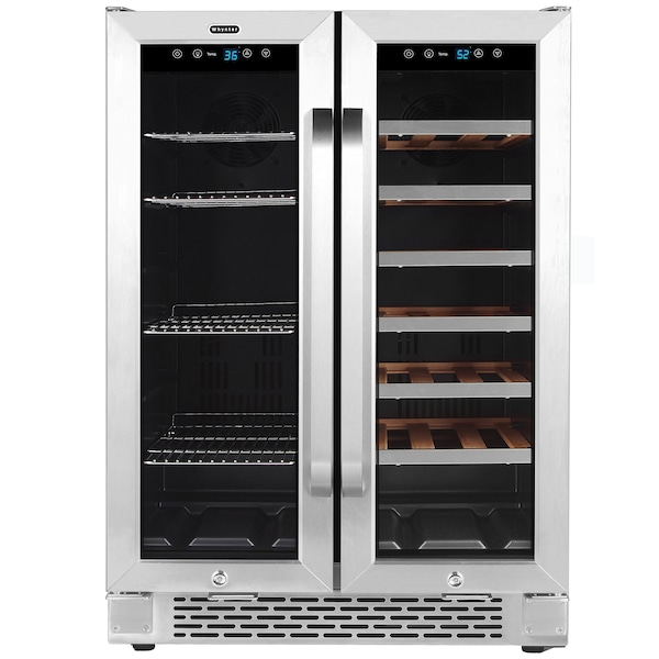 Whynter 24″ Built-In French Door Dual Zone Wine Refrigerator/Beverage Center - BWB-2060FDS