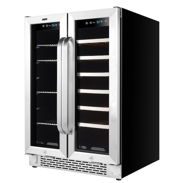 Whynter 24″ Built-In French Door Dual Zone Wine Refrigerator/Beverage Center - BWB-2060FDS