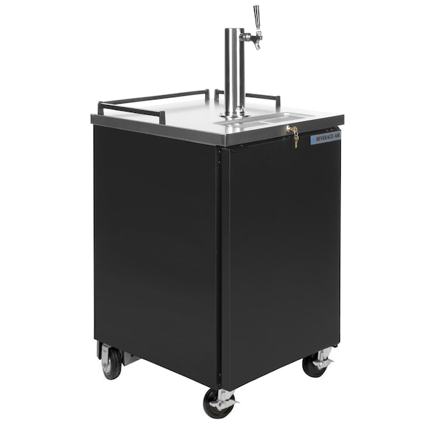 Beverage-Air Beer Dispenser, Single Tap, Mobile, (1) 1/2 Keg Capacity, Black - BM23HC-B