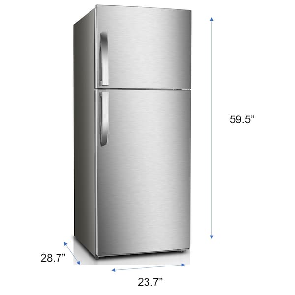 Premium Levella 13 cu ft Frost Free Top Freezer Refrigerator in Stainless Steel - PRN12260HS